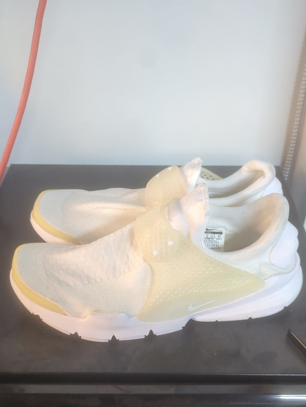Nike Slip-On Sneakers in White and Pale Yellow Size 13